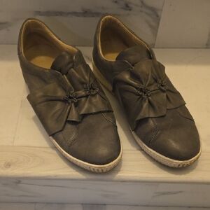 Miz Mooz Grey Bow Slip-On Sneakers